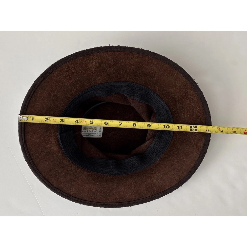 Barmah Australia Foldaway Bronco Leather Hat Brown Men S 1060 Waterproof 50+ UPF - Picture 13 of 16